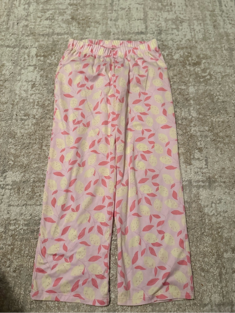 Cat and Jack Girls' Pink Lemon Print Pajama Pants size M